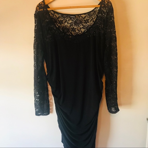 torrid Dresses & Skirts - *Torrid Dress 3 Body-con Black Lace Long Sleeve 3x